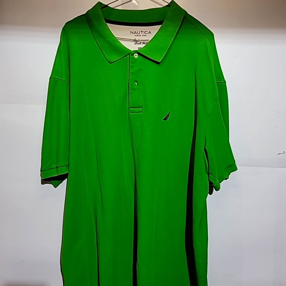 Nautica Green Polo Shirt Classic Short Sleeve 3XL.